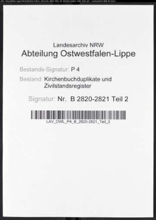 Heiratsbelege zum Zivilstandsregister von Hohenlimburg (H 1811)