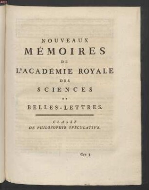 Classe De Philosophie Spéculative