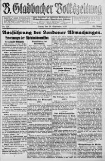 Bergisch Gladbacher Volkszeitung. 1906-1929