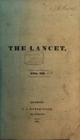 The lancet. 7. 1825