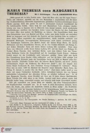 3: Maria Theresia oder Margaretha Theresia?
