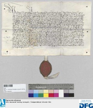 Georius, Abt von St. Egidien in Nürnberg, stellt ein Vidimus aus von der kaiserlichen Urkunde vom 21. Mai 1436.