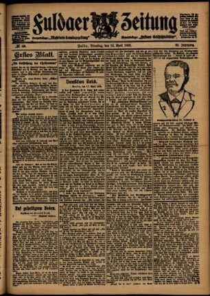 Erste Ausgabe vom Dienstag, den 18. April 1905.
