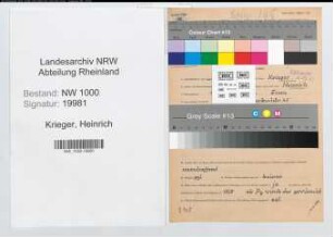 Entnazifizierung Heinrich Krieger, geb. 16.04.1906 (Schreiner)