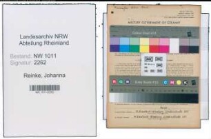 Entnazifizierung Johanna Reinke , geb. 21.06.1910 (Modistin)