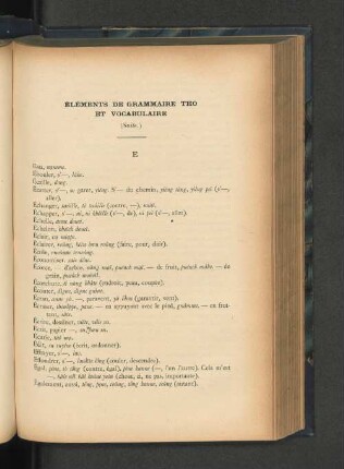 Elements de grammaire Tho et vocabulaire