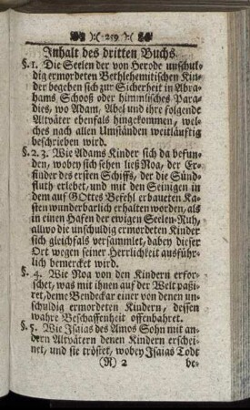 Inhalt des dritten Buchs.