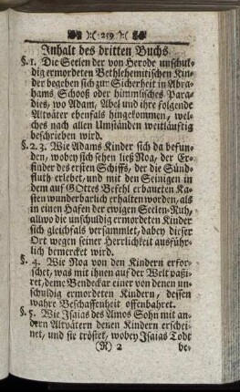 Inhalt des dritten Buchs.