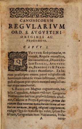 Canonicorum regularium ordinis S. Augustini origines