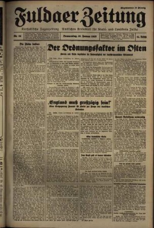Ausgabe vom Donnerstag, den 21. Januar 1937.