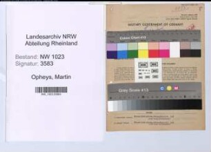 Entnazifizierung Martin Opheys , geb. 17.03.1899 (Lehrer)