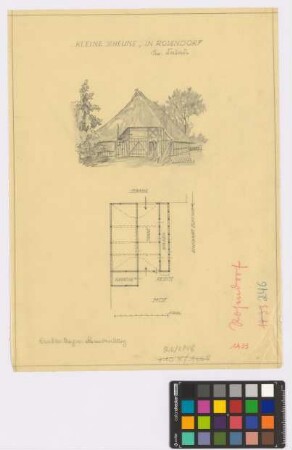 Rosendorf (Kreis Calau): unbekannter Hof. Kleine Scheune (Grundriss, Ansicht)