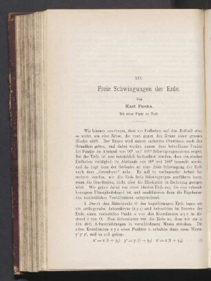 XIV. Freie Schwingungen der Erde