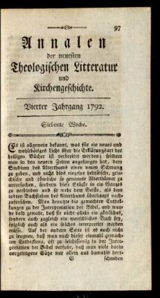 Siebente Woche