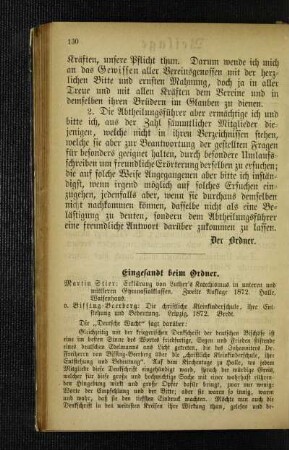 Eingesandt beim Ordner