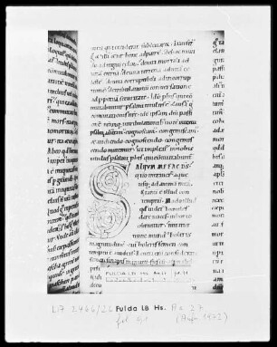 Augustinus, Enarrationes in Psalmos 51-100 — Initiale S, Folio 91 recto