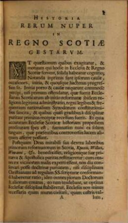 Rerum nuper in regno Scotiae gestarum historia : seu verius commentarius ...