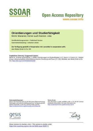 Orientierungen und Studierfähigkeit