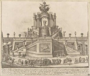 Prospettiva della Prima Macchina nelle sue parti d'Architettura rilevate rappresentante un’ameno Giardino (erste ephemere Architektur zur "Festa della Chinea" im Jahr 1728 in Rom)