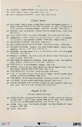 Cuivre jaune (Nr. 468-485)