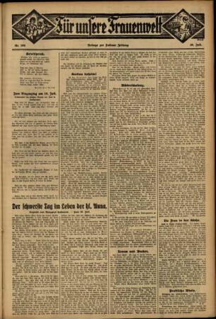Zweite Ausgabe vom Donnerstag, den 20. Juli 1933.