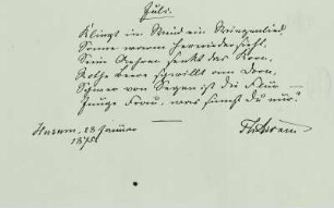 Autograph des Gedichts "Juli"