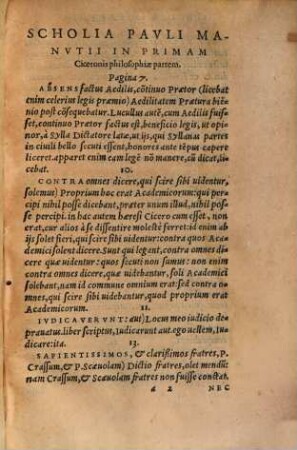Scholia, quibus Ciceronis Philosophia corrigitur et explanatur
