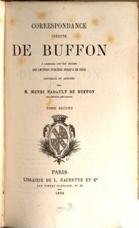 Correspondance inédite de Buffon : a laquelle ont été réunies les lettres publiées jusqu'a ce jour. 2