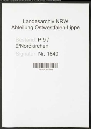 Sterberegister Standesamt Nordkirchen