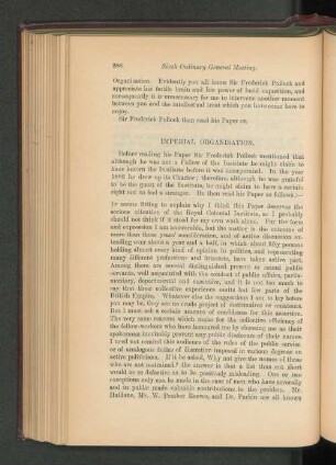Imperial Organisation. By Sir Frederick Pollock, Bart.