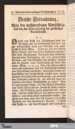 Sechste Betrachtung.