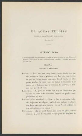 En aguas turbias - (Continuación) : Comedia dramática en tres actos