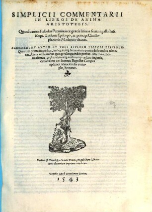 Simplicii Commentarii in Libros de Anima Aristotelis