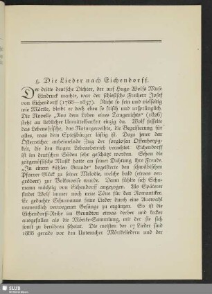 5. Die Lieder nach Eichendorff