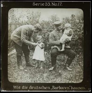Erster Weltkrieg. Glasdia aus der Lichtbildreihe 53, No. 7 der Firma "Projection für Alle" (Unger und Hoffmann AG, Dresden)