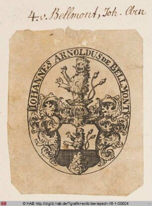 Wappen des Johannes Arnold von Bellmont