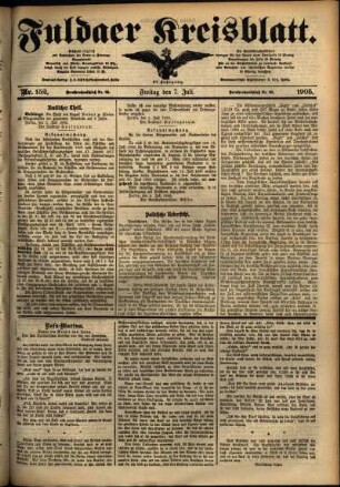 Ausgabe vom Freitag, den 07. Juli 1905.