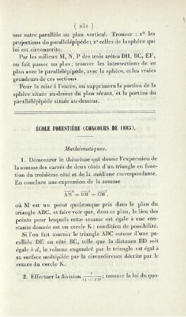 École forestière (concours de 1885).