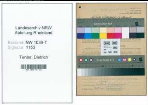 Entnazifizierung Dietrich Tenter , geb. 03.06.1887 (Sattler)