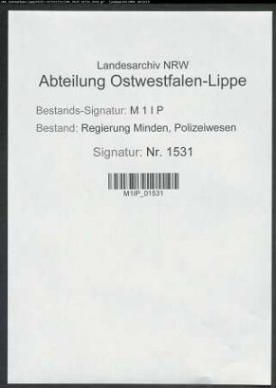 Nachweisungen über beschlagnahmtes Vermögen staatsfeindlicher Organisationen und Einzelpersonen in Herford