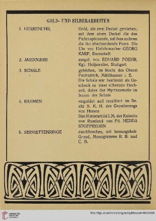 Gold- und Silberarbeiten