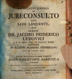 De iureconsulto sine lege loquente