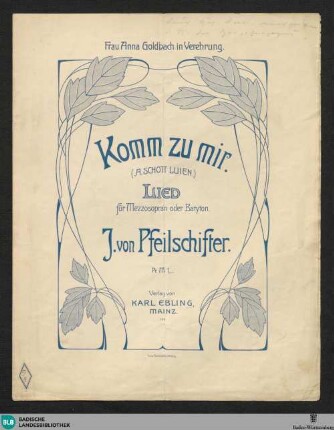 Komm zu mir! : Lied für Mezzosopran oder Baryton