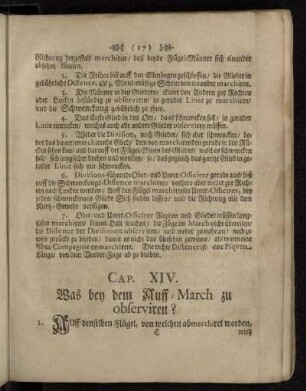 Cap. XIV. Was bey dem Auff-March zu observiren?