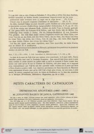 X. Petits charactères du catholicon