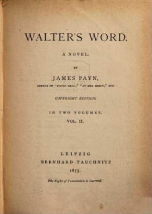 Walter's Word : a novel, 2