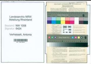 Entnazifizierung Antonia Verhasselt , geb. 19.06.1885 ()
