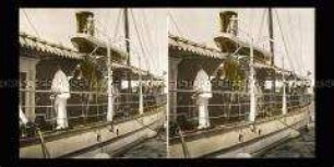 Offiziere des Sultans auf einem Schiff am Bosporus, Konstantinopel, Istanbul