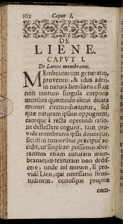 Caput I. De Lienis membranis.