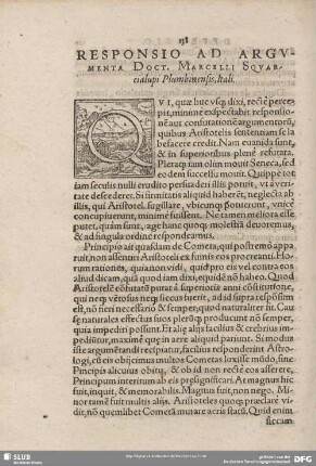Responsion Ad Argumenta Doct. Marcelli Squarcialupi Plumbinensis, Itali.